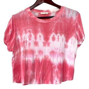 L.A. Hearts Tye Dye Pink & White "California Dreaming" Crop Top Size Medium